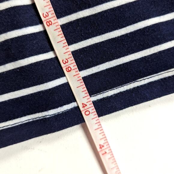 Isabel Maternity T-Shirt Dress Women's Size Small Navy Stripe Midi - Picture 7 of 7